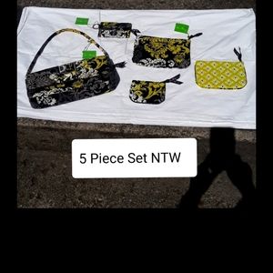 💥💥Vera Bradley 5 Piece Set Purse, ID Wallet, Cosmetic Trio New with Tags! 💥💥